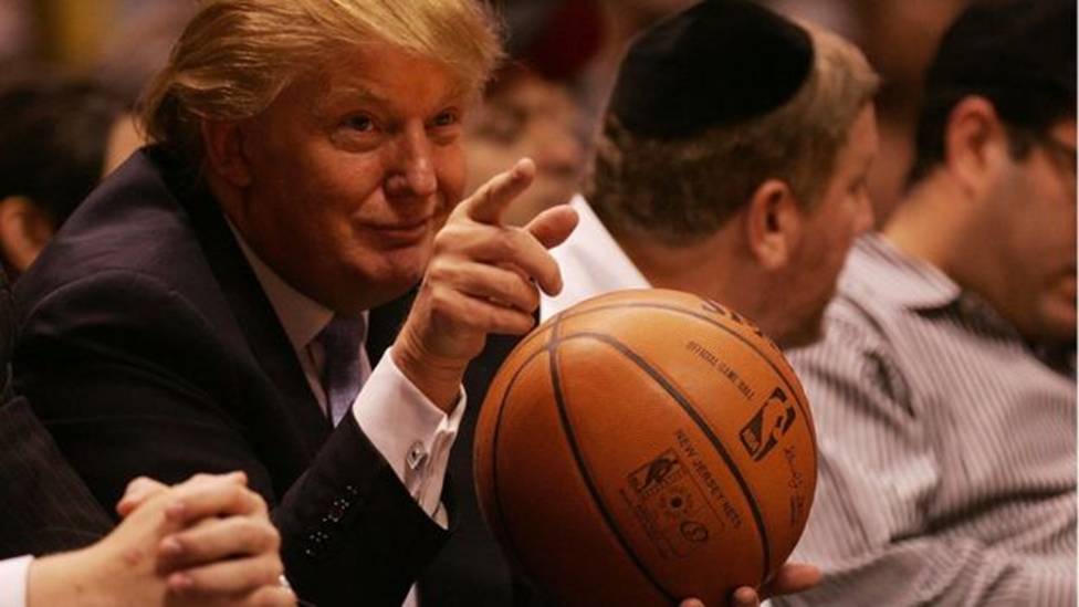 Donald Trump attending at 2007 basketball match